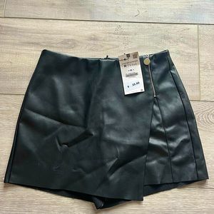 Zara NWT Leather Skort